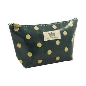 Polka Dot Pattern Cosmetic Pouch Bag - Green - Zestique
