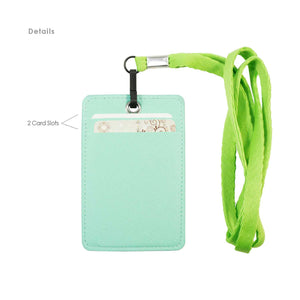 Unisex ID & Credit Cards Holder Wallet with Lanyard - Mint - Zestique