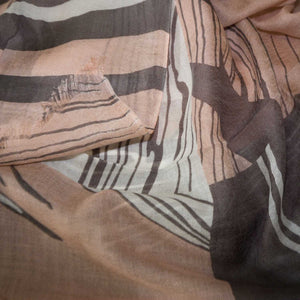 Dark Brown and Peach Color Abstraction Fashion Scarves Wrap - Zestique