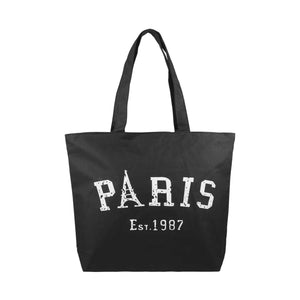 Paris Canvas Tote Bag - Black - Zestique