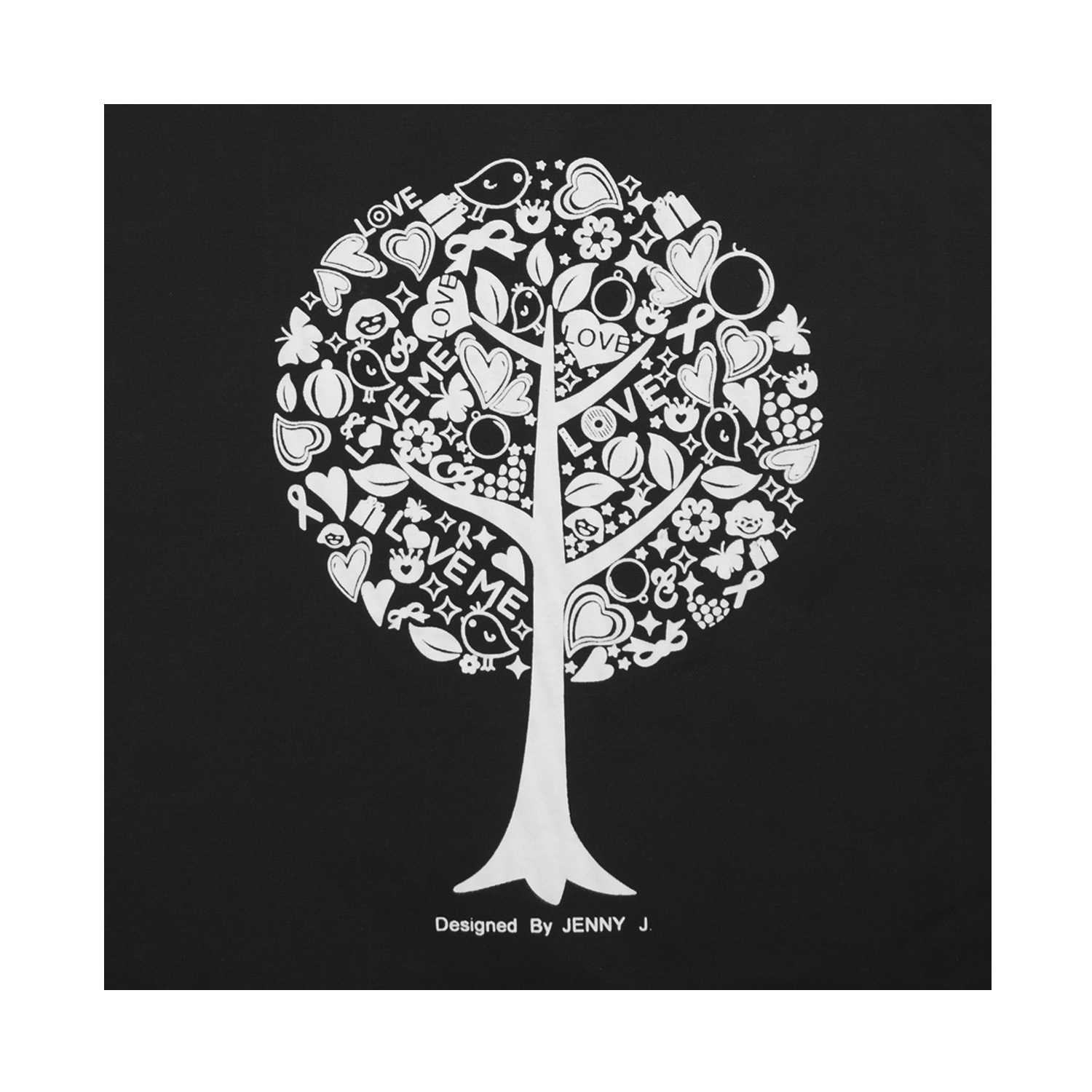 Love Tree Canvas Tote Bag - Black - Zestique