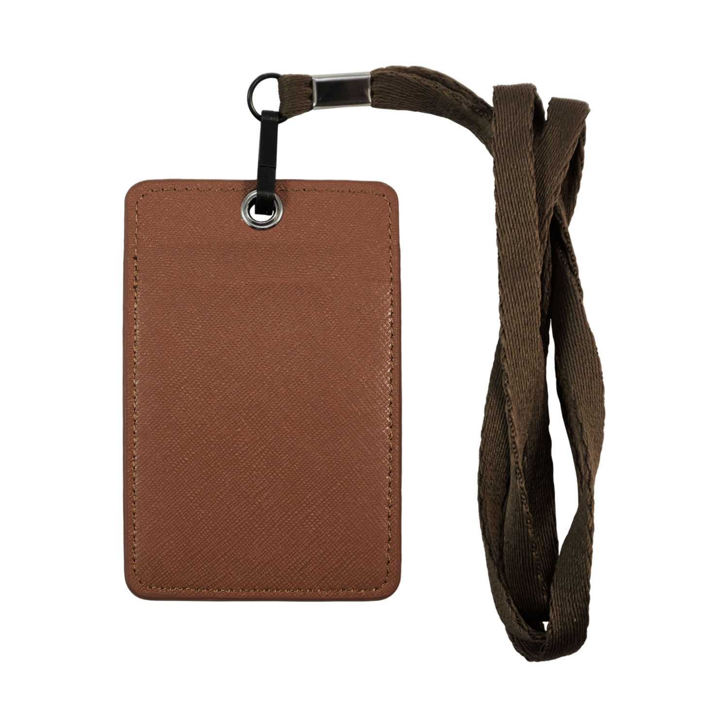 Unisex ID & Credit Cards Holder Wallet with Lanyard - Brown - Zestique