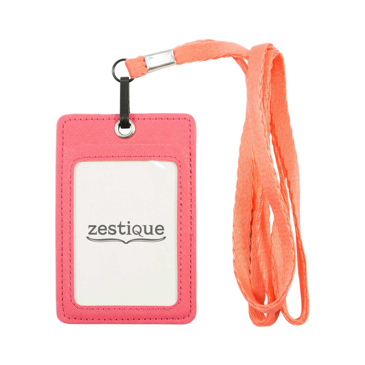 Unisex ID & Credit Cards Holder Wallet with Lanyard - Pink - Zestique