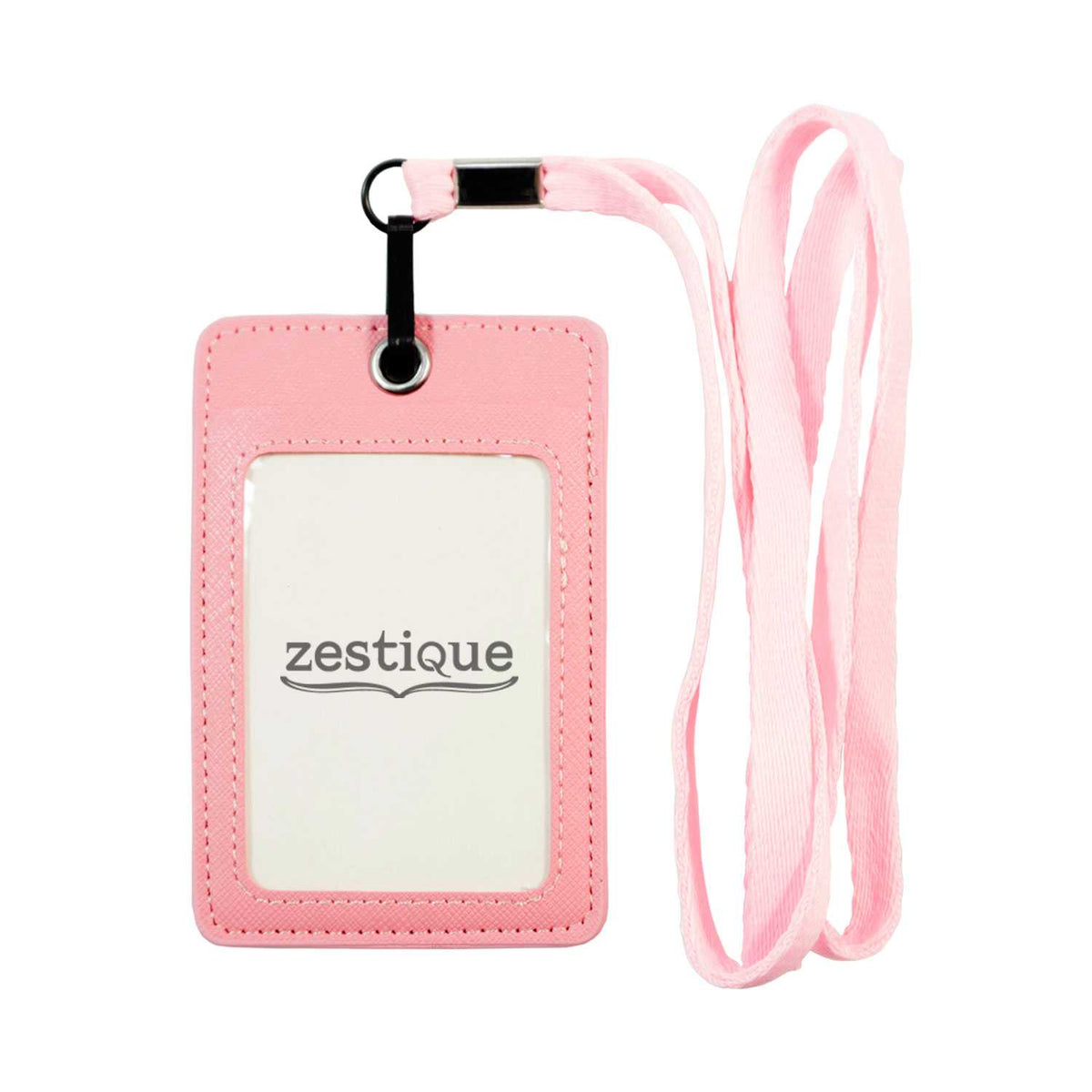 Unisex ID & Credit Cards Holder Wallet with Lanyard - Light Pink - Zestique