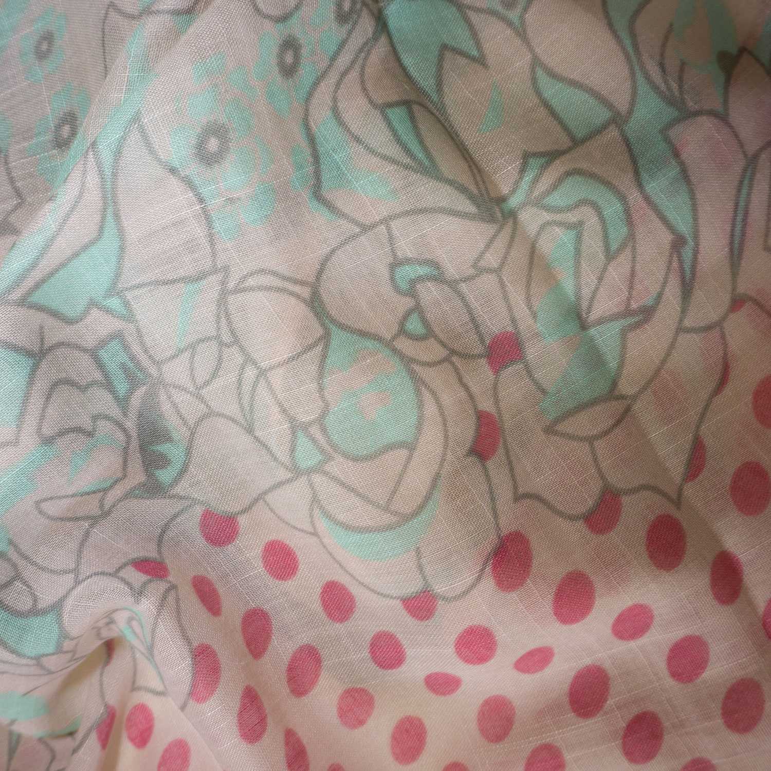 Rose and Polka Dot Pattern Fashion Scarves Wrap - Zestique